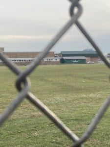 The outside of the Brentwood High School football field is photographed in Brentwood, New York.