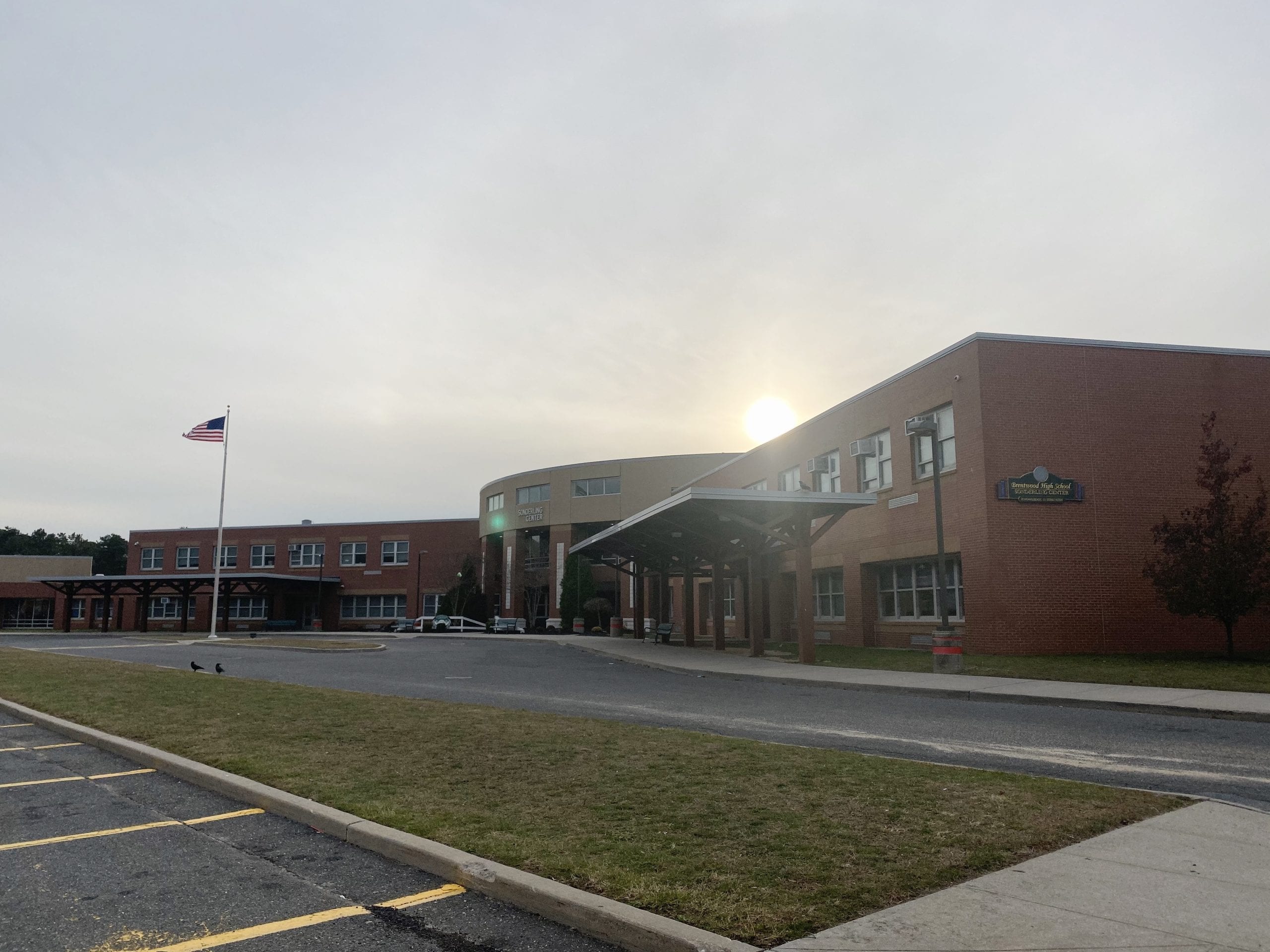 An image dated Nov. 2019, shows the outside of Brentwood High School in Brentwood, New York.