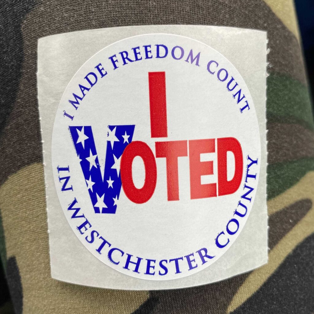 An "I Voted" sticker