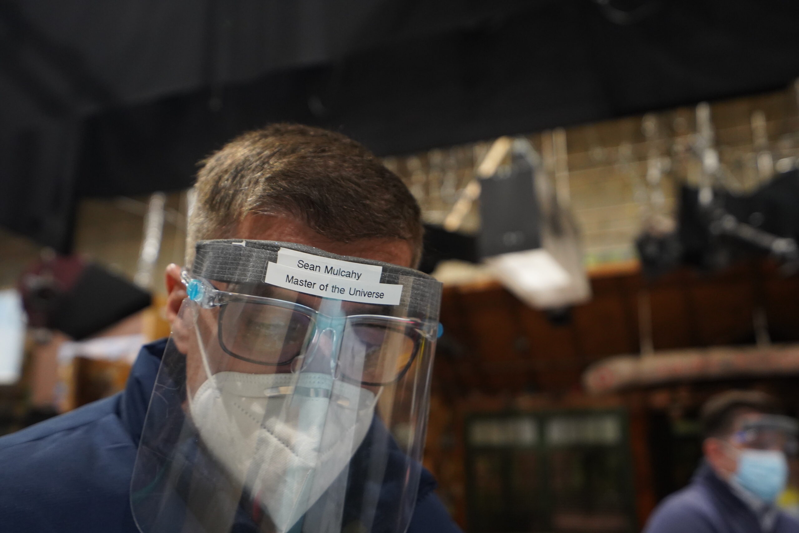 Sean Mulcahy on the set of Disney Channel's Bunk'd. While on set, all non-talent crew members must wear network-approved face masks, face shield, and cannot drink or eat on stage. Covid testing is done three times a week. [Photo: Lilian Manansala]