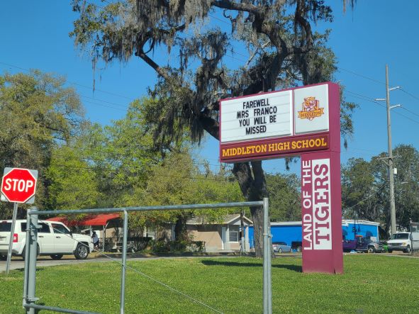 School sign