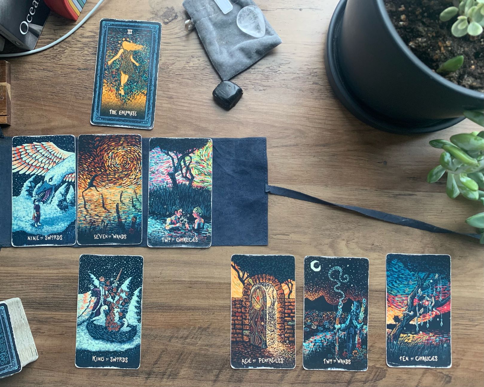 Display of tarot cards