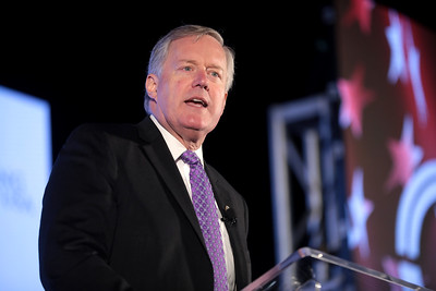 Former Congressman Mark Meadows speaks at a Turning Point USA rally in 2019