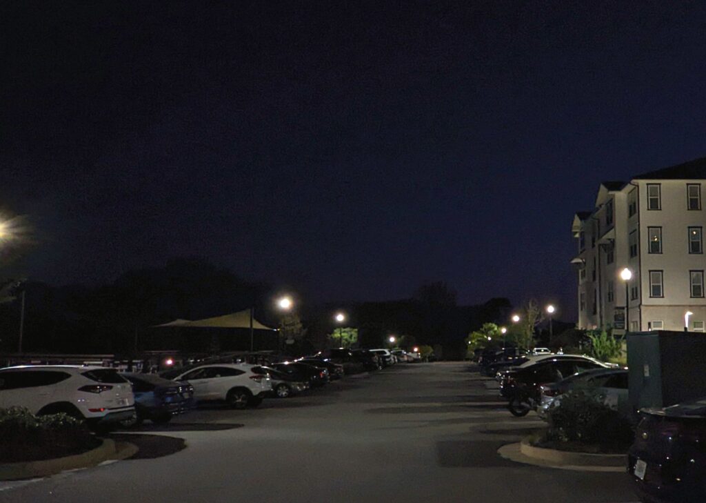 The Eddy Parking Lot at Night