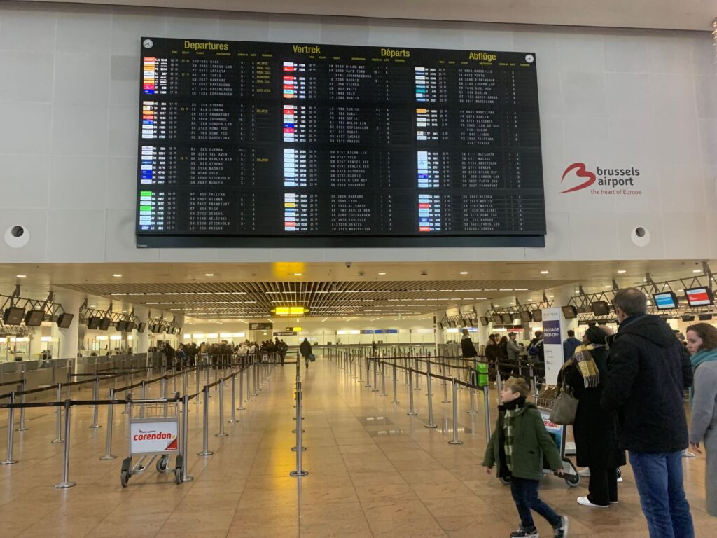 The departures in the Brussels airport