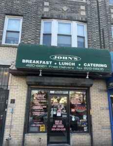 Front of John's Luncheonette in Jersey City.