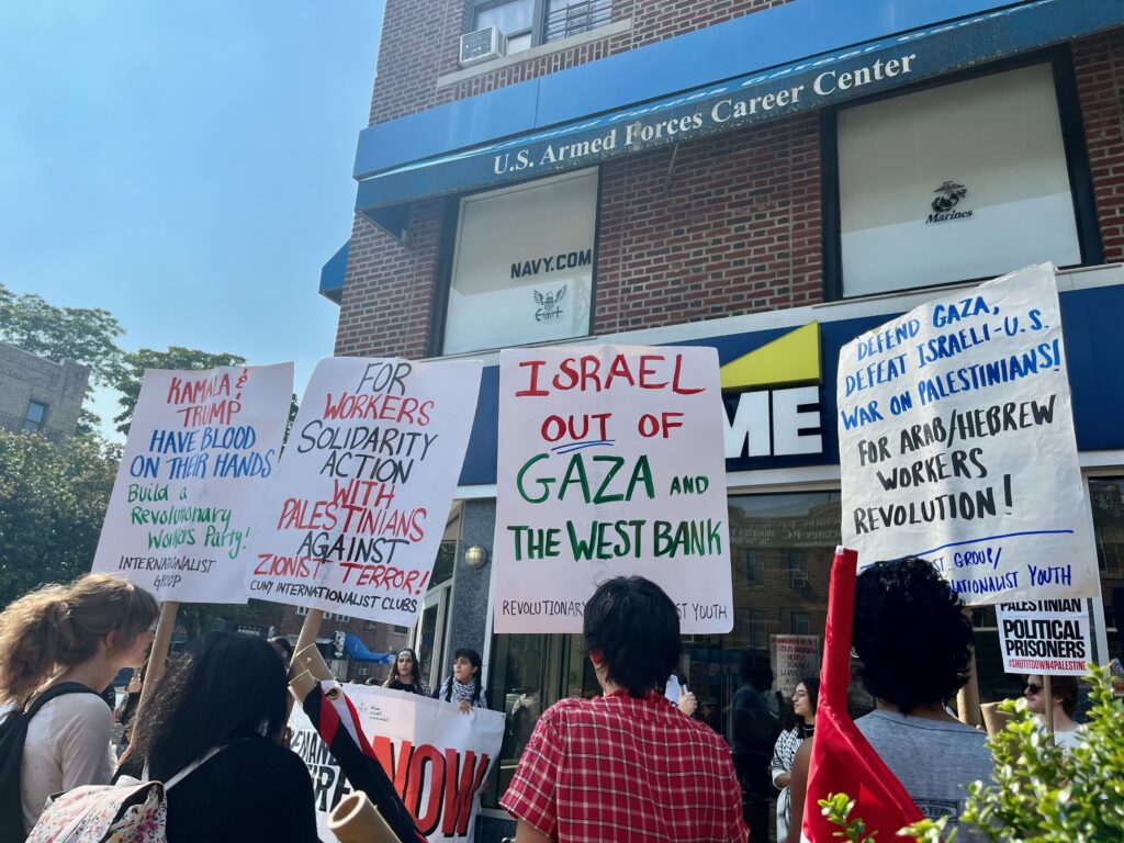 Protestors with signs