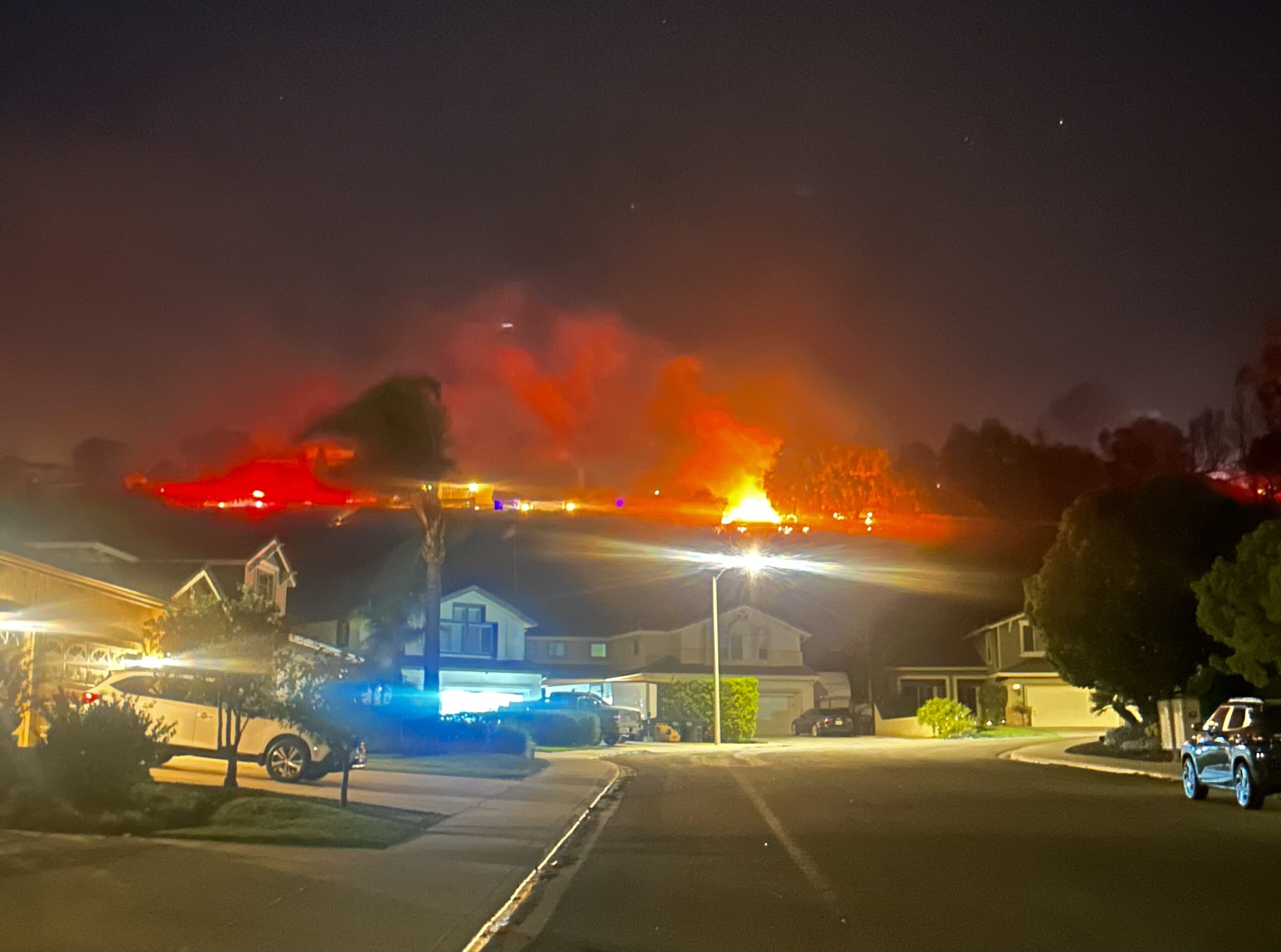 Mountain Fire ravages Spanish Hills home on the evening of Nov. 7, 2024 [Credit: Valeria Garcia]