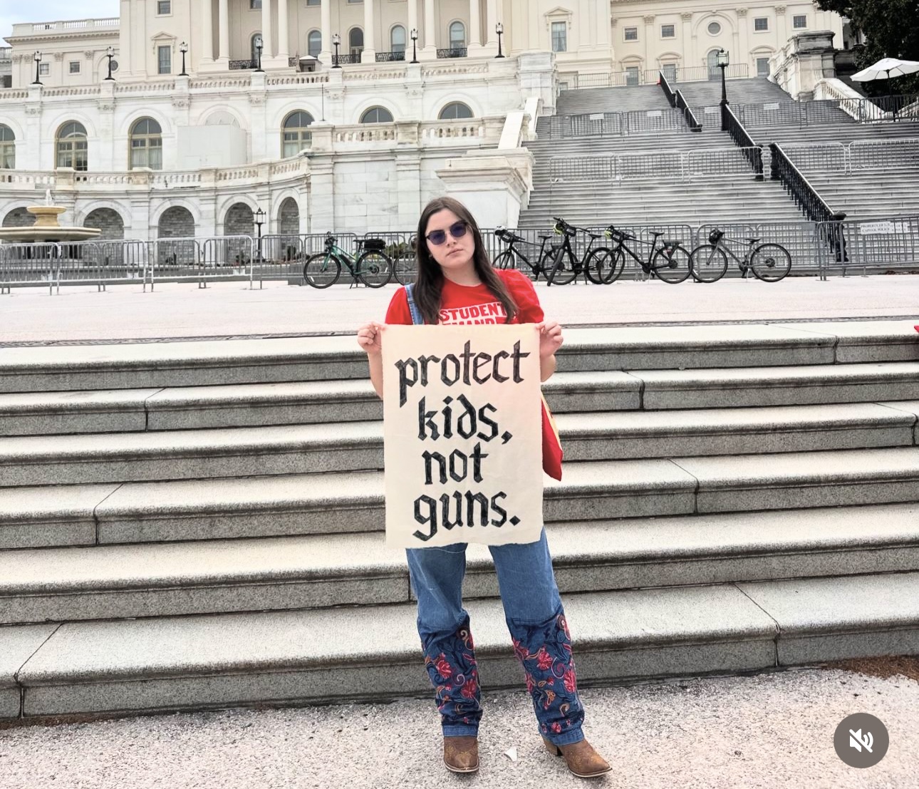 Isabella Spartz in front of the capitol building in Austin, Texas. [Credit: Isabella Spartz]