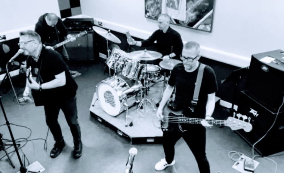 Courtesy of the band The band in a practice session