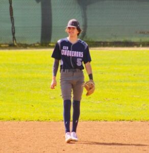 Former Providence baseball recruit, Tristan Stuetzel, competes during a high school game. [Credit: Tristan Stuetzel]