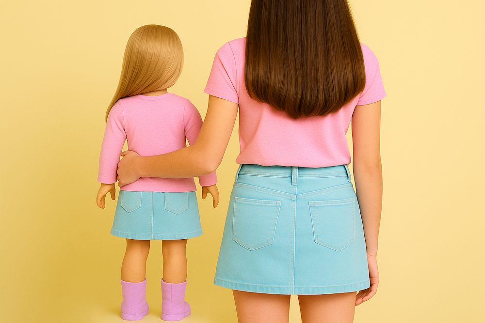 Teenager and doll