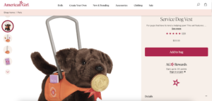 American Girl service dog accessories