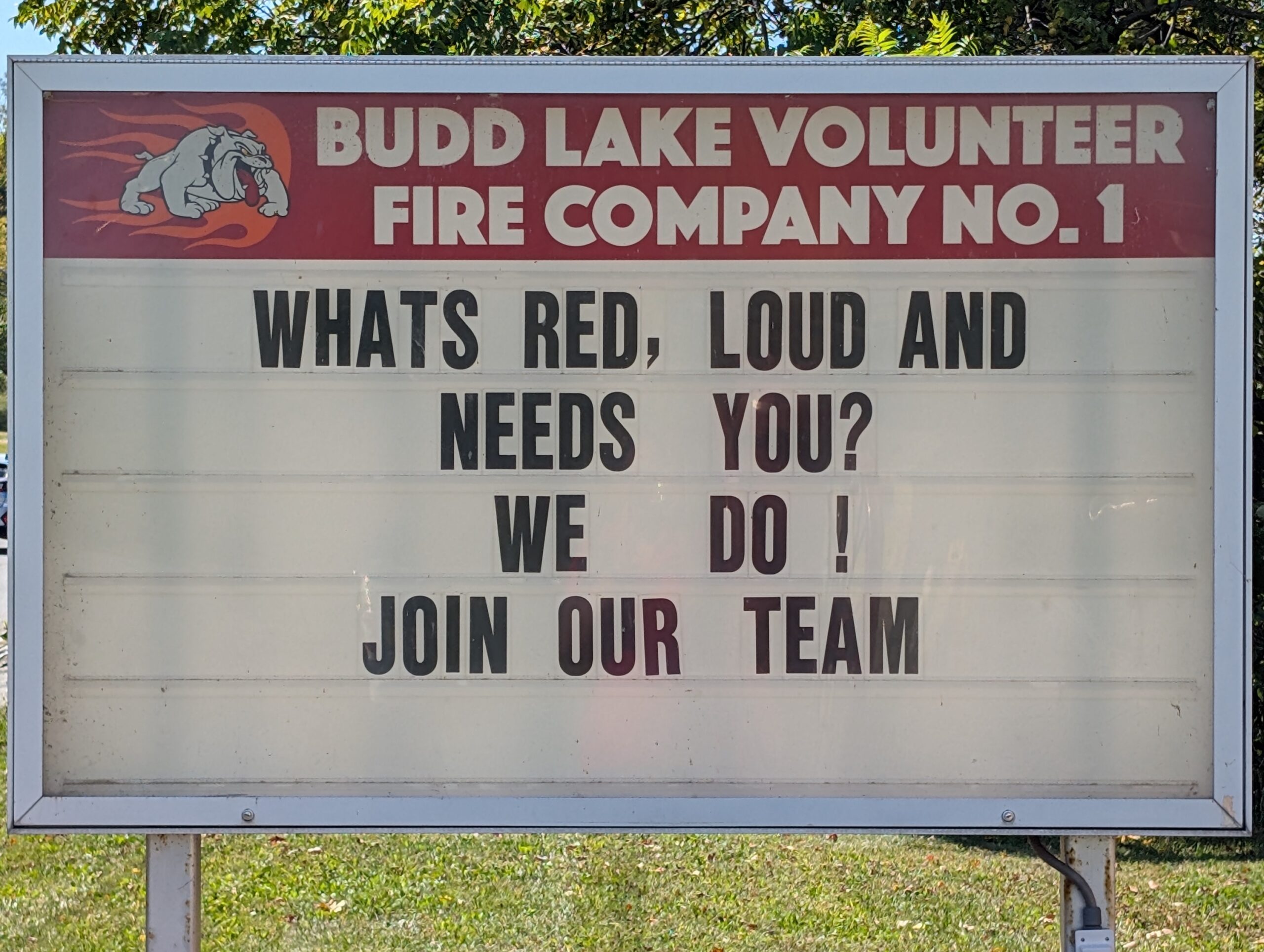 Budd Lake fire dept. sign
