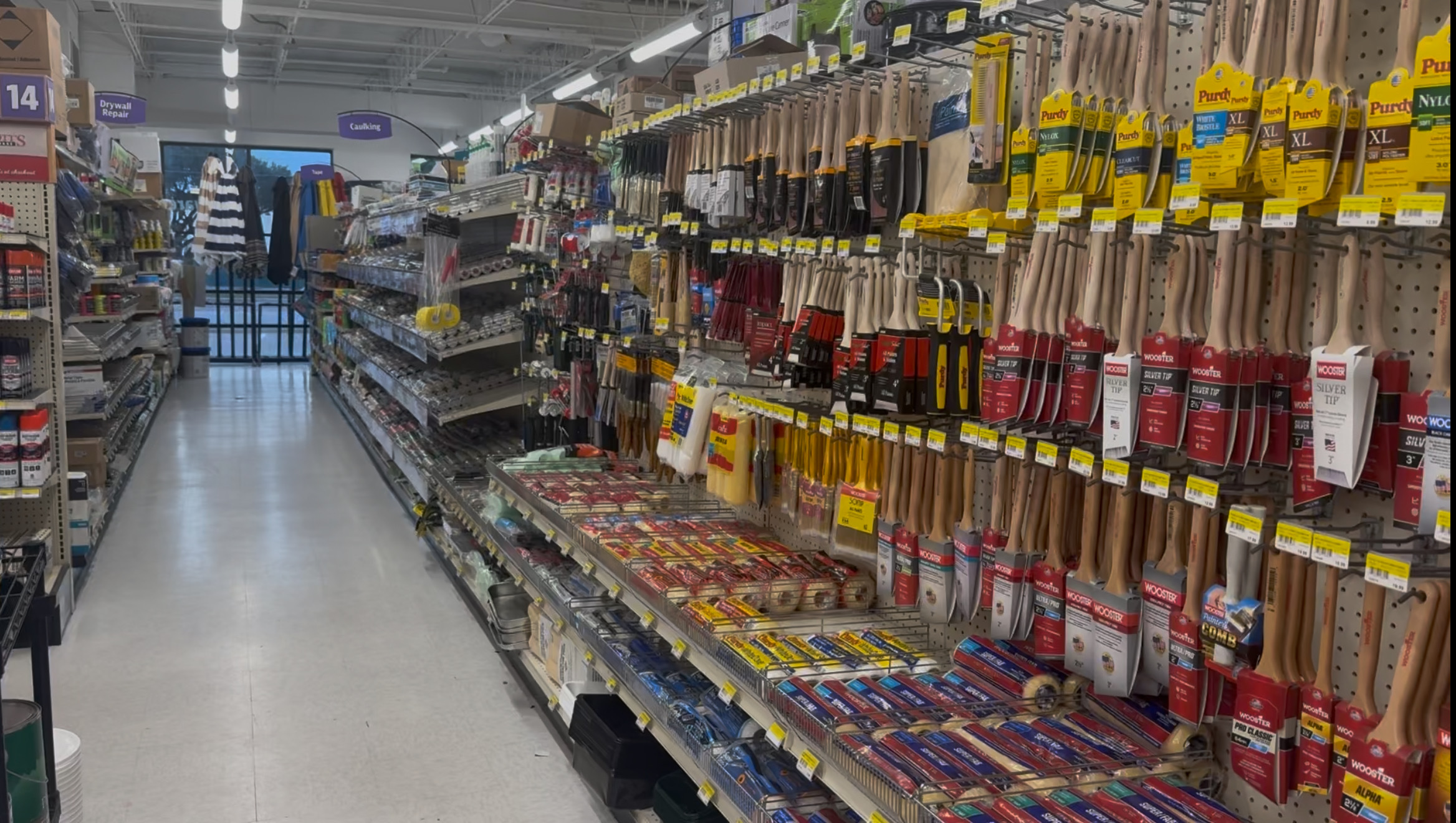 Aisle of Building Products Retail Store