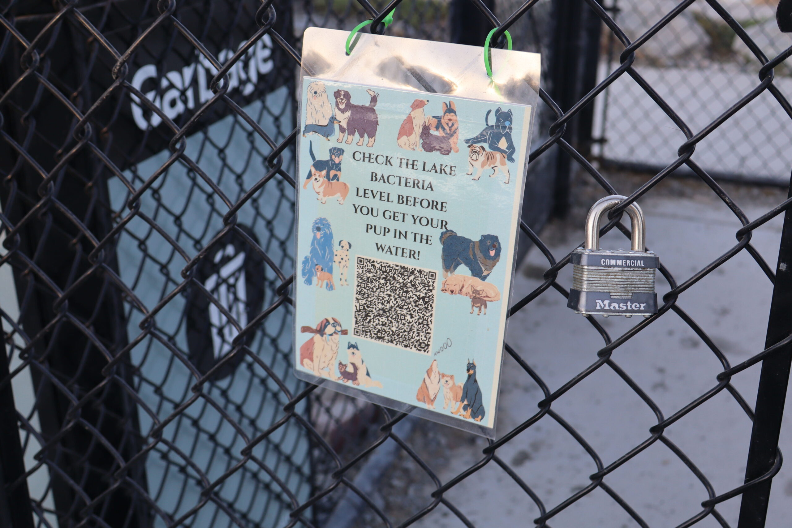 Photo of QR code at dog park