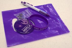 Domestic Violence Awareness goodie bag.
