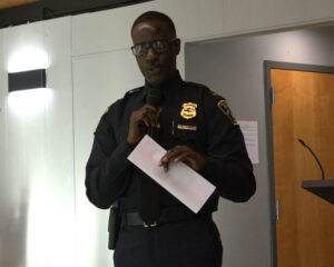 Chief Calvin Williams speaks to the audience.