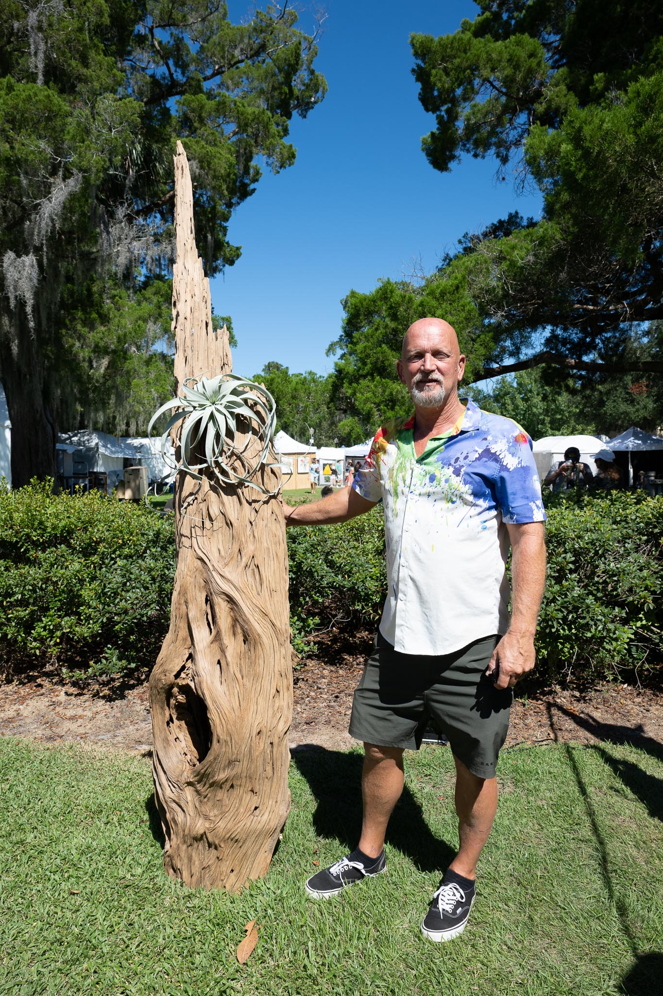 From swamps and rivers to the streets of Winter Park, Sam VanDyk’s cypress sculptures were popular at this year’s show.