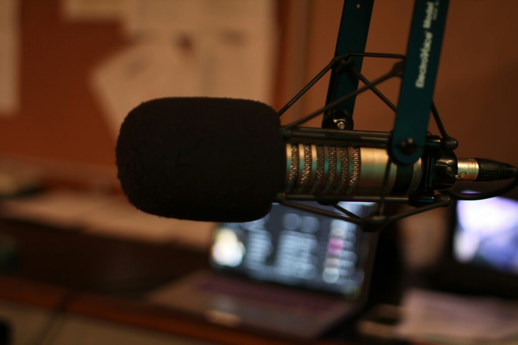 Microphone at a radio station