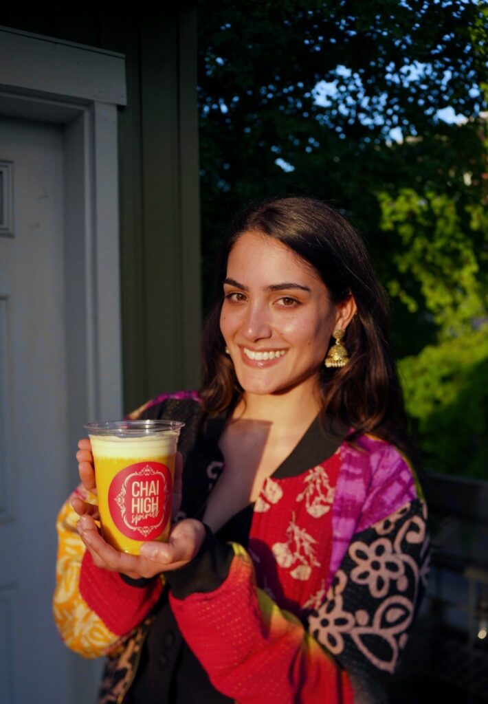Woman holding drink