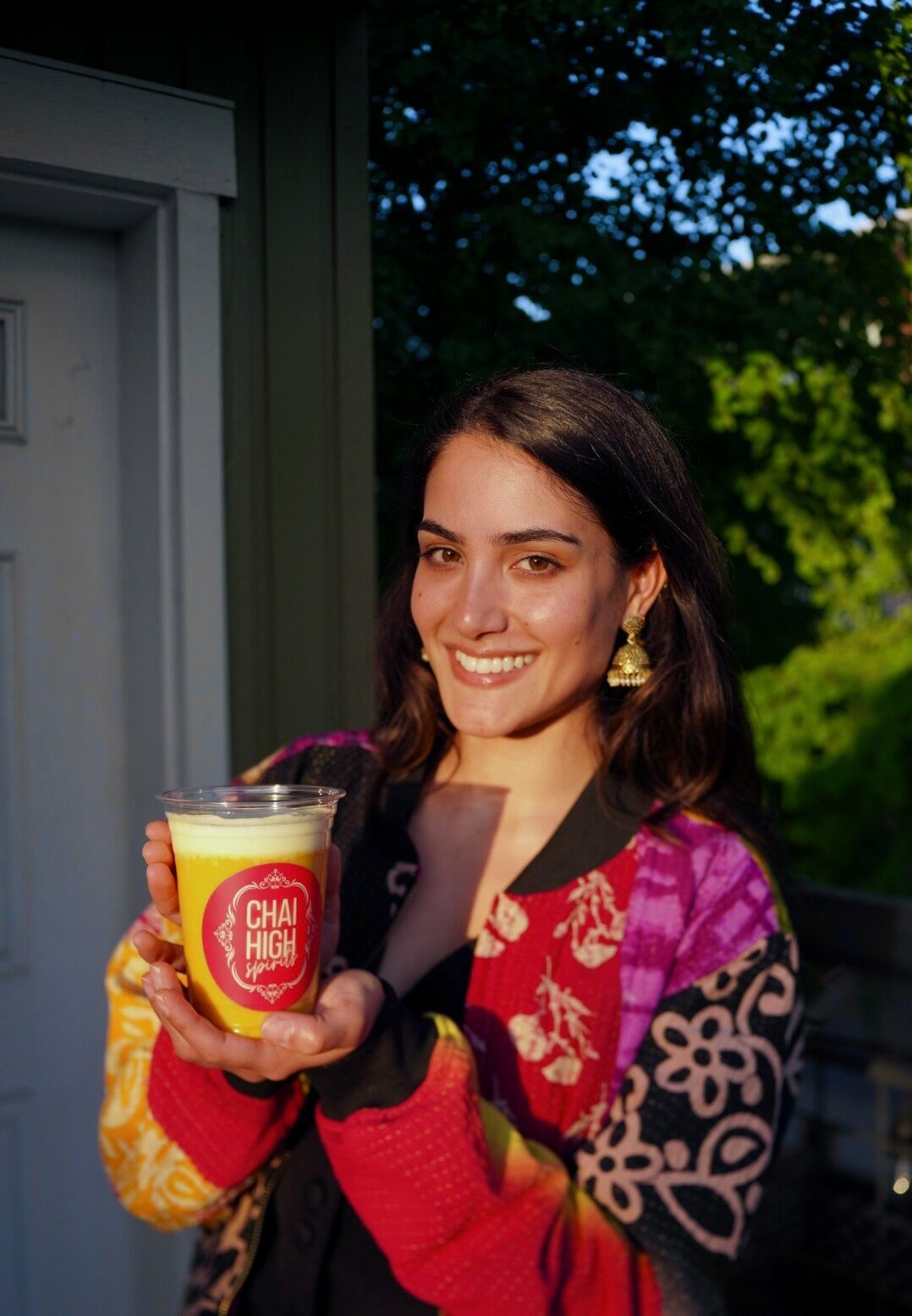 Woman holding drink