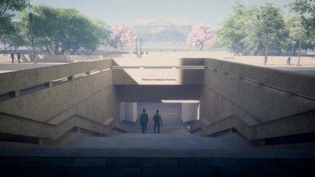 Rendering of Hiroshi Sugimoto’s redesign of the Hirshhorn Museum and Sculpture Garden's tunnel.